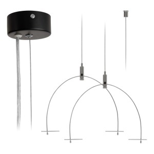 Eglo Seilabhängung-Set Suspension in Schwarz für Lampen: Deckenbaldachin, Seile und Zubehör.