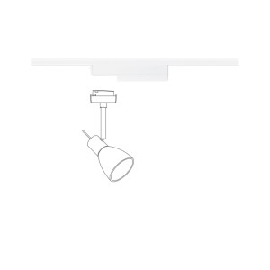 Paulmann Zigbee 3.0 Smart Home URail Schienenadapter in Signalweiß, verbindet Spot mit Schiene, Strichzeichnung.