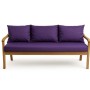 Violettes Setgarden Bankkissen für 3-Sitzer Gartenbank, 160x50 cm + 3 Rückenkissen.