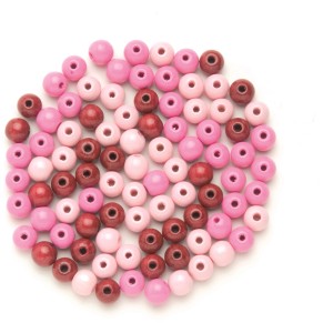 Holzperle Ø 10 mm, 47 Stück Rosa-Mix FSC®