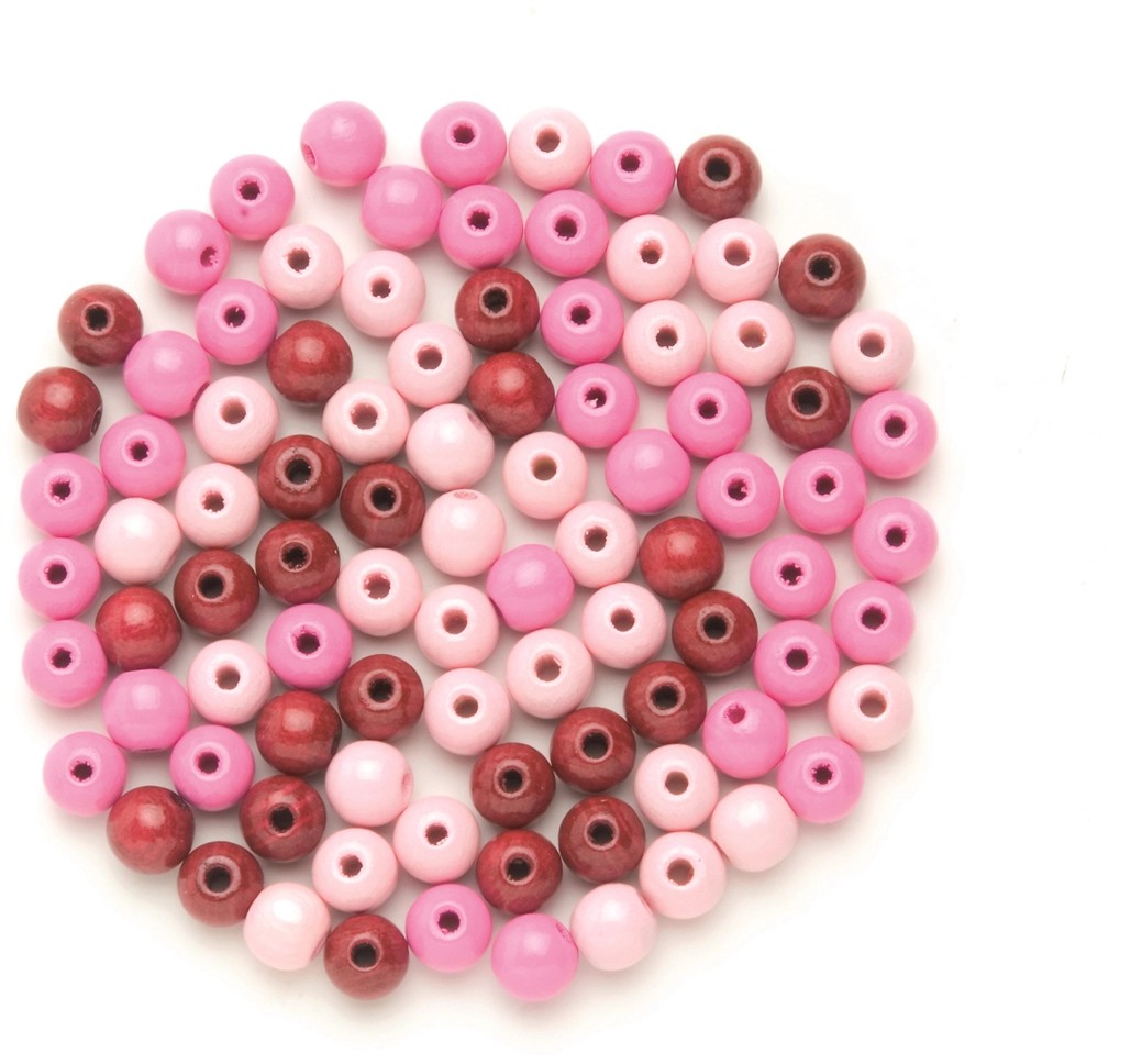 Knorr Prandell Holzperlen 6mm - 155 Stück Natur Mix Für Bastelprojekte