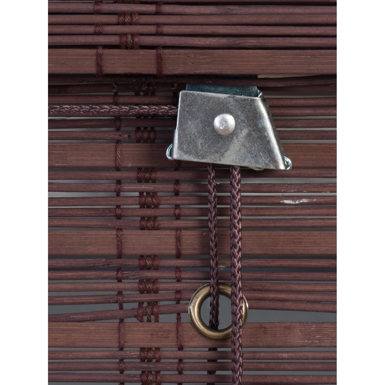 Detailaufnahme: OBI Bambus-Raffrollo Mataro, 120x160 cm, Teak-Optik, mit Zugschnur.