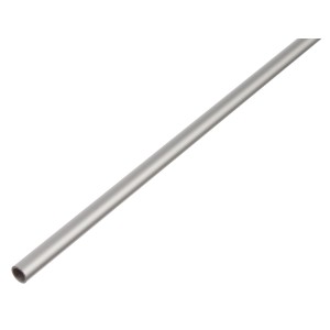 Silbernes Aluminium Rundrohr, 30x30x1000 mm, eloxiert.