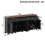 okwish Sideboard mit Stauraum Wohnzimmer 160x35x76cm Schwarz_5