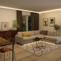 Wohnzimmer mit Paulmann LED-Strip MaxLED 1000 für indirekte Beleuchtung.