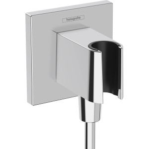 Hansgrohe Wandanschluss FixFit E mit Brausehalter, verchromt.