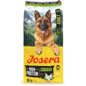 Josera High Protein Hunde-Trockenfutter mit Huhn, 12,5 kg Sack mit Schäferhund-Motiv.