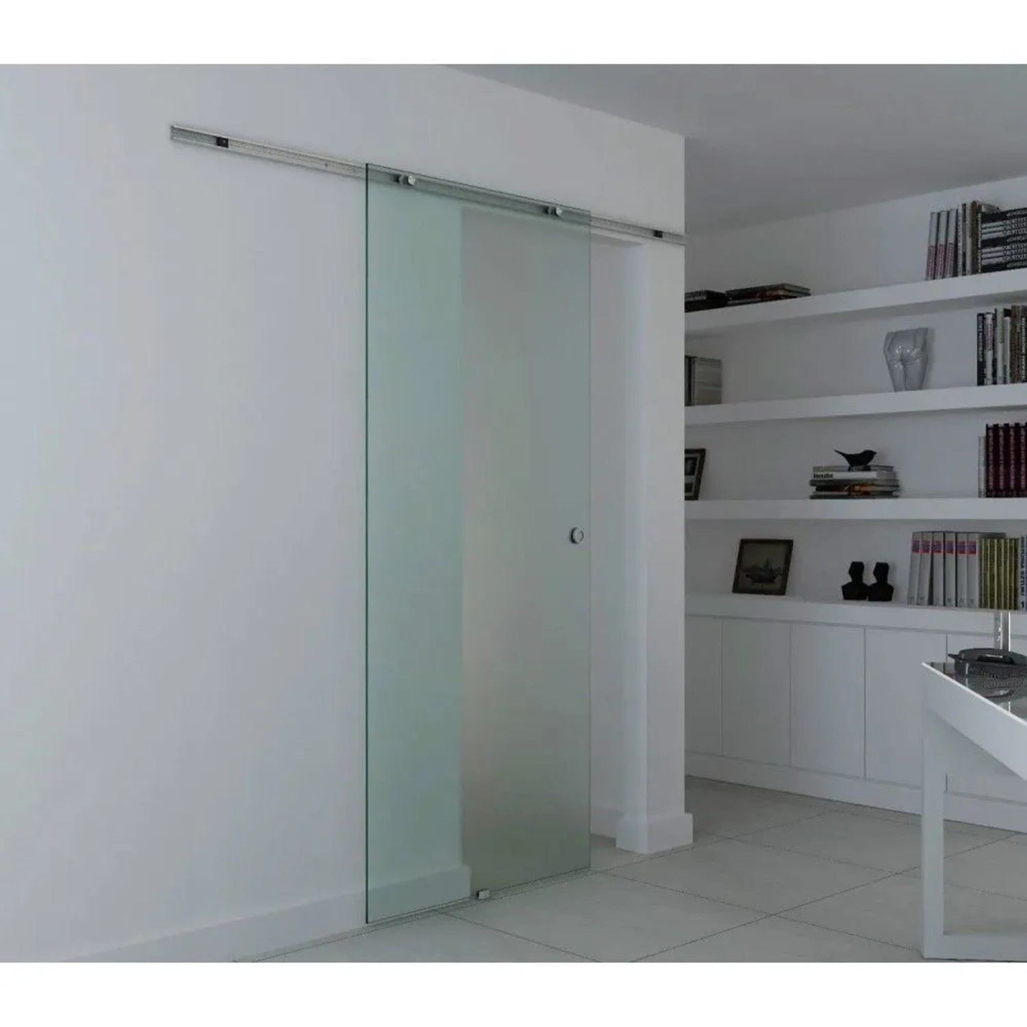 Moderne HOMCOM Glasschiebetür aus Mattglas mit Hängesystem. Blickdichte Zimmertür als stilvoller Raumteiler.