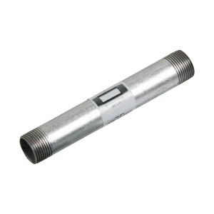 Verzinkter Rohrdoppelnippel, 200 mm lang, mit Außengewinde für Pumpen und Hauswasserwerke.