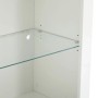 okwish Sideboard mit LED Beleuchtung Glasböden Aufbewahrungsschrank 100x35x170cm Weiß_10