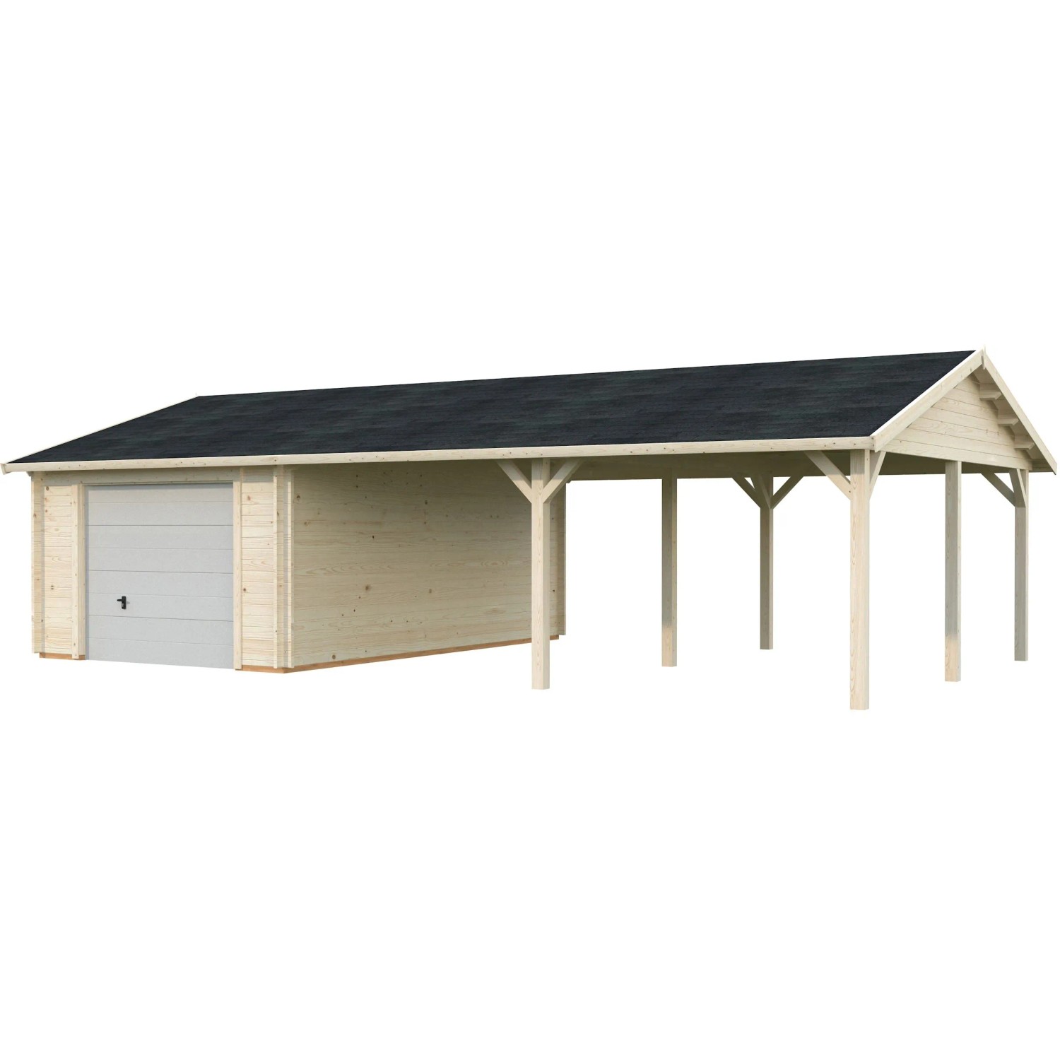 Palmako Garage Roger mit Sektionaltor 953 x 550 cm Naturbelassen FSC®_7