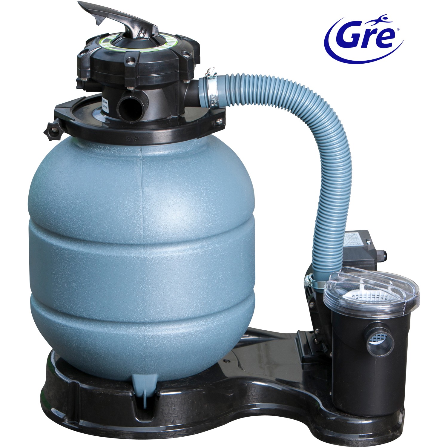 Sandfilteranlage für Gre Stahlwand-Pool Fidji Ø 240 cm, 4 m³/h Durchflussmenge.