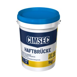 Cimsec Haftbrücke, 1 kg, im weißen Eimer mit blauem Deckel. Grundierung für saugende Untergründe.