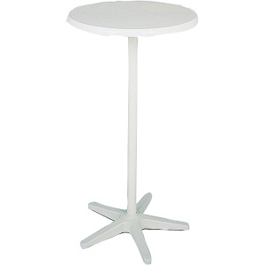 Weißer, runder Best Freizeitmöbel Gartentisch, ausziehbar, 70x70 cm.