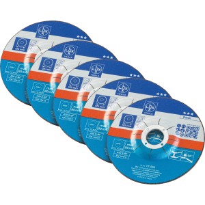 LUX Trennscheiben-Sparpack Metall, 5 Stück, 125 mm Durchmesser für Winkelschleifer.