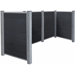 Plus Holz Mülltonnenverkleidung WPC Futura 302 cm x 108 cm x 133 cm z. Einbeton.