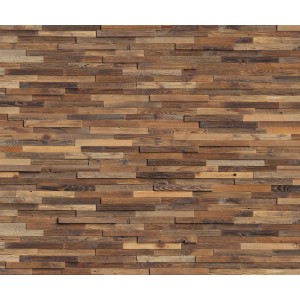 Komar Fototapete Vlies Chalet, 300x250 cm, mit Holzpaneel-Optik in Braun- und Beigetönen.