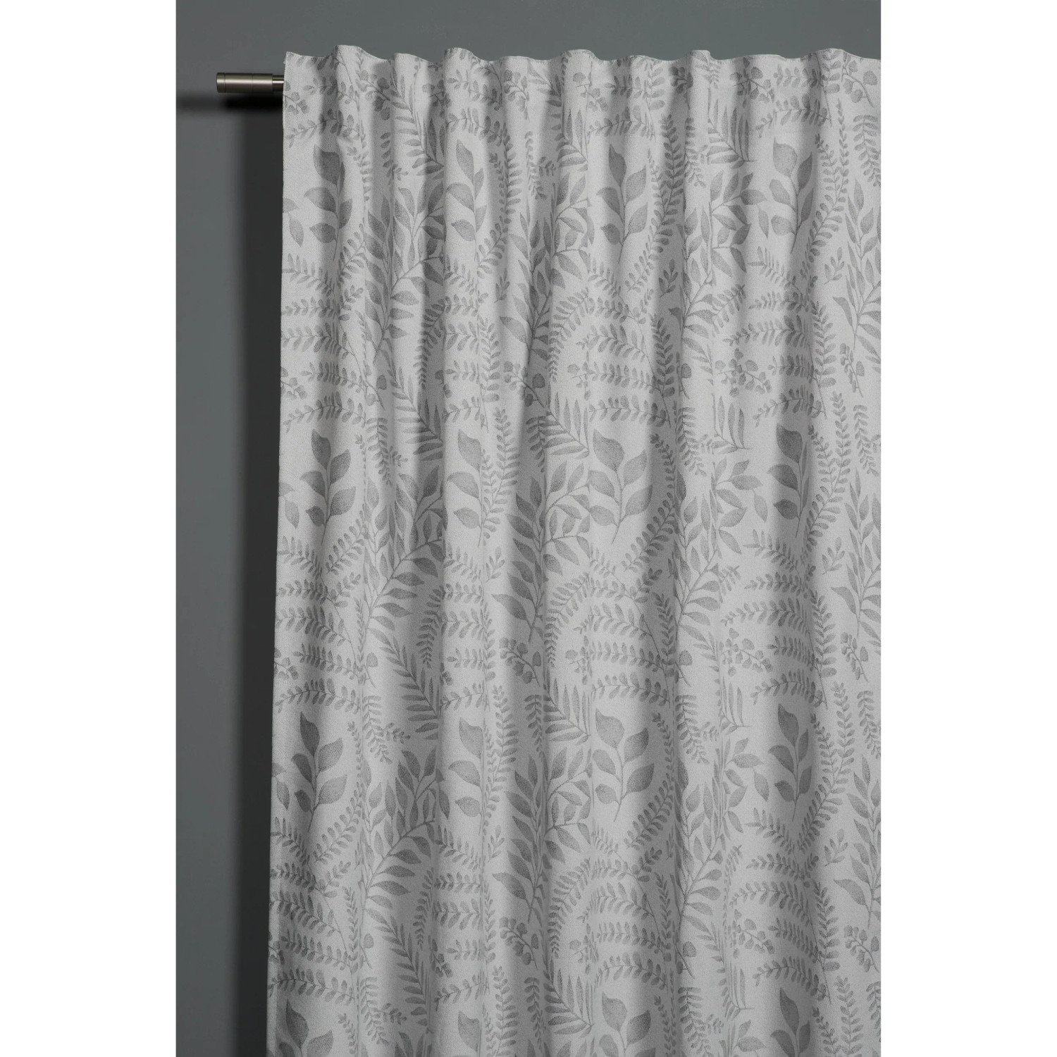 V5 196 Gardinenband Mit Tropischen Blättern – Jacquard-Band, 4,7 M, 6,8 Cm Breit, Schwarz/Weiß
