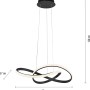 Moderne LED-Pendelleuchte Maria in Schwarz, 57x120 cm, geschwungenes Design für Wohnräume.