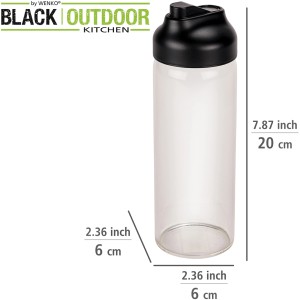 Wenko Öl- und Essigspender Flip, 450ml, mit Auto-Flip Verschluss für Grillutensilien.