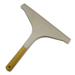 Coronet Duschkabinenabzieher Puro, creme, mit Bambusgriff. Badhelfer für streifenfreie Oberflächen.