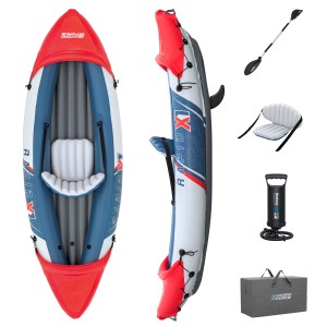 Bestway Kajak-Set Rapid X1, 290cm, mit Paddel, Pumpe, Sitz und Tasche.