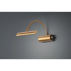 LED-Wandleuchte Curtis in Altmessing mit Dimmer und flexiblem Arm.