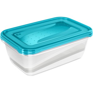 Keeeper Fredo Fresh Frischhaltedose, 2x3,3L, transparent mit blauem Deckel.