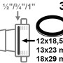 Kirchhoff Dichtungs-Sortiment für Schlauchverschraubungen, 3 Größen (1/2, 3/4, 1 Zoll), 6 Stück