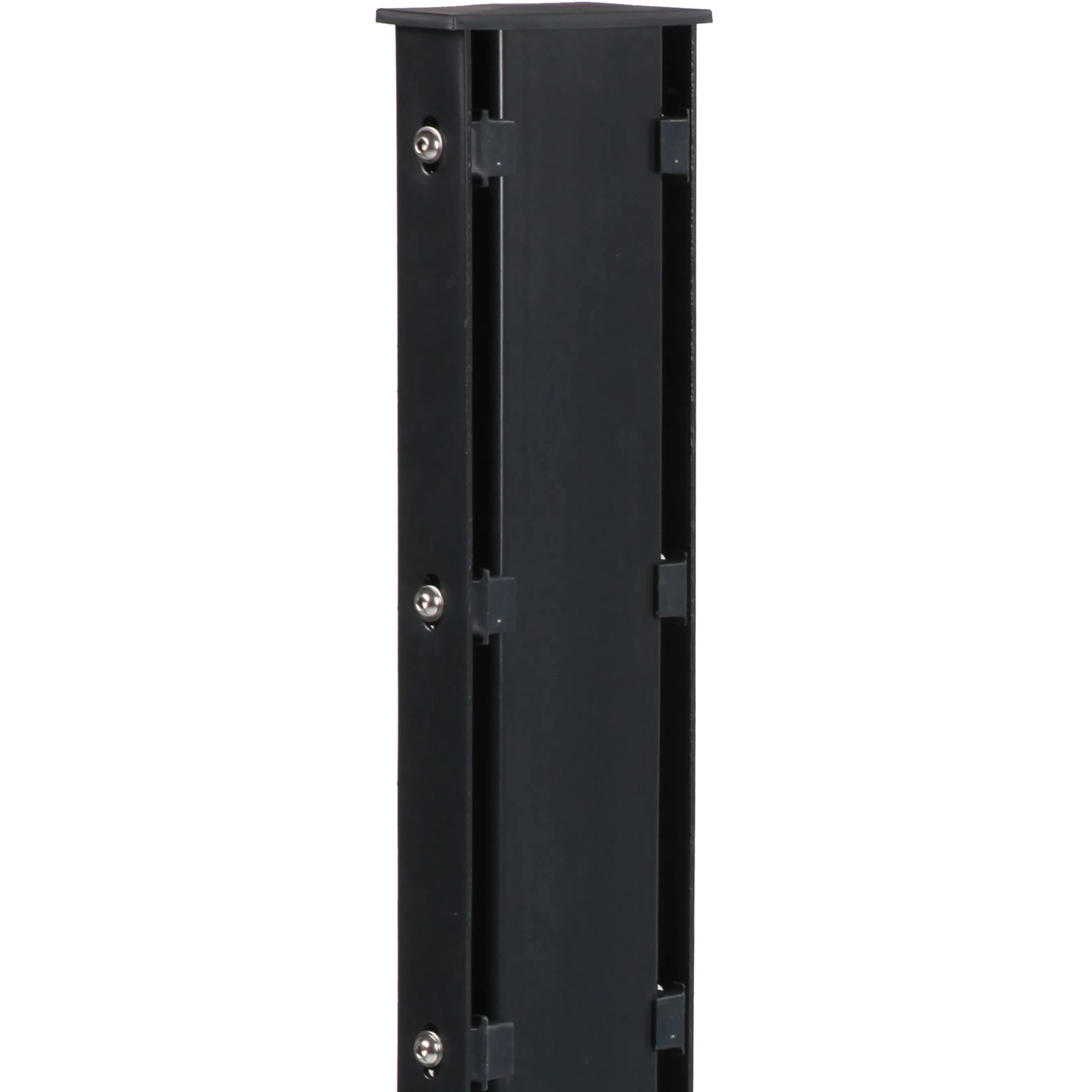 Floraworld Gabionenpfosten in Anthrazit mit Bodenplatte, 89 cm hoch.