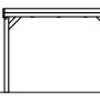 Skizze Carport Grunewald Eiche Hell: Maße Höhe 243 cm, Einfahrtshöhe 215 cm.