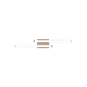 Moderne, 2-flammige LED-Deckenleuchte Route in Schwarz Matt und Holzoptik.