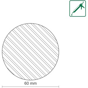 Rundstab aus Buche, 60 mm Durchmesser, unbehandelt, für Bastelarbeiten und Innenausbau.