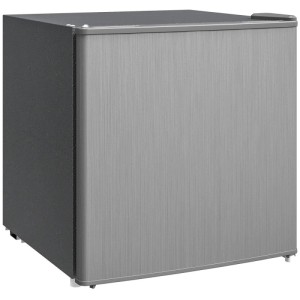 Grauer HOMCOM Mini-Gefrierschrank 35 L, freistehend. Kompakte Gefrierbox mit gebürsteter Front.