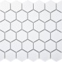 Weiße Mosaikfliese in Hexagon-Form für Wandverkleidung. Ideal für Bad und WC.