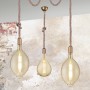Trio Deckenlampe Rope, 2-flammig, Altmessing, Vintage-Look mit Seilaufhängung.