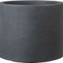 Schwarzes, rundes Scheurich Pflanzgefäß Riva im Granit-Look, Ø 48 cm.