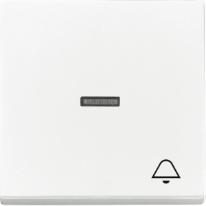 Busch-Jaeger Wippe mit Klingelsymbol, studioweiß, für Schalter und Taster.