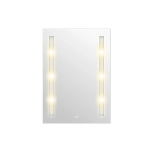 Rechteckiger LED-Leuchtspiegel Moon Light, 50x70 cm, mit seitlicher Beleuchtung für Badezimmer.