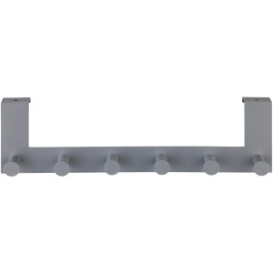 Wenko Türgarderobe Celano Grau mit 6 Haken aus Stahl zum Einhängen an der Tür.