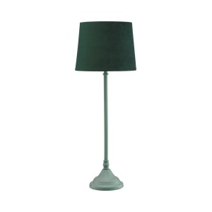 PR Home Tove Tischleuchte mit grünem Samtschirm und Metallfuß. Elegante Innenleuchte im skandinavischen Design.