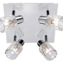 Halogen Rondell Licata mit 4 Spots, Chrom und Dekorglas.