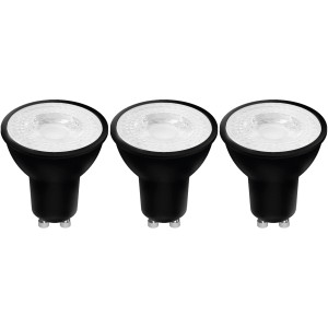 LED-Spot GU10 MR16 Warmweiß 3er-Set Schwarz
