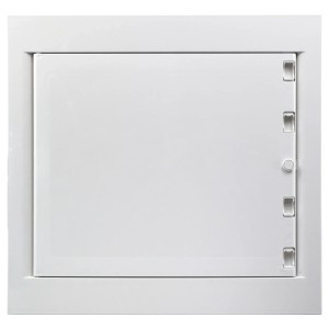 Weißer Kleinverteiler Unterputz IP40 für 36 TE, Detailansicht.
