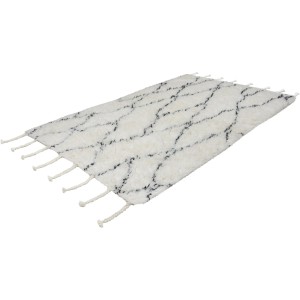 Kayoom Teppich Casablanca Natur-Elfenbein (160x230cm) mit Fransen und dezentem Muster.