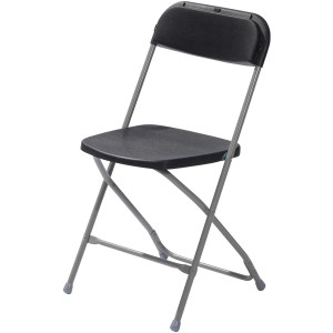 VEBA Klappstuhl Budget Grau-Schwarz, ideal für Garten & Veranstaltungen.