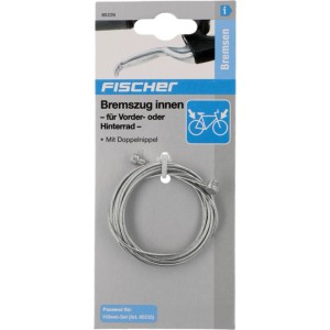 Fischer Bremszug Innen, 200cm, für Vorder- und Hinterrad mit Doppelnippel. Fahrrad Ersatzteil.