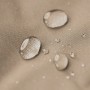 Detailaufnahme: Wasserabweisender, khaki-farbener Bezug des Sitting Point Hocker Cube Scuba.