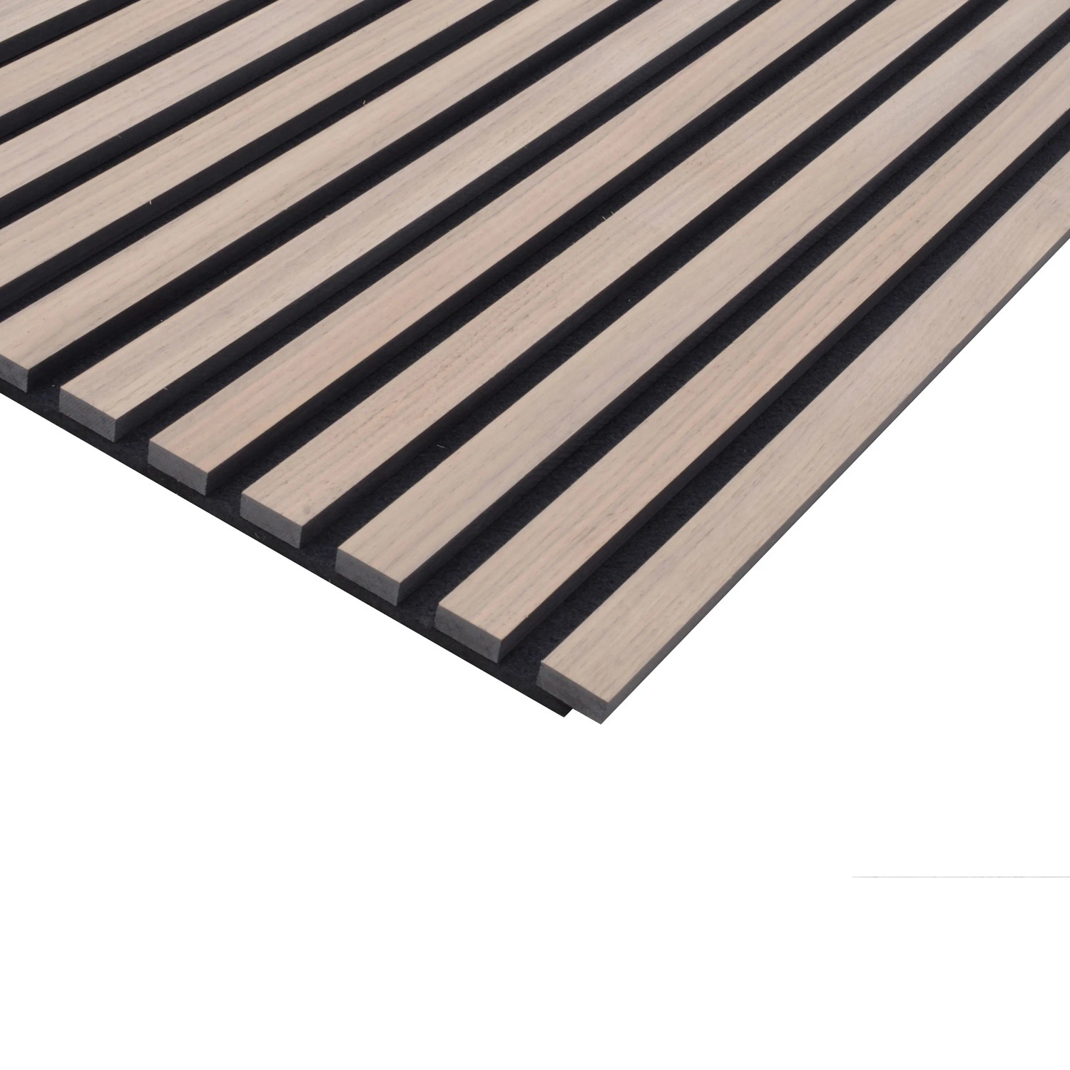 FN Acustico Akustikpaneel mit Walnuss Furnier und schwarzem Filz für Wandverkleidung.