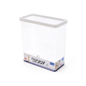Transparente Rotho Dose Premium Loft, 3,2 l, mit weißem Deckel und Silikondichtung.
